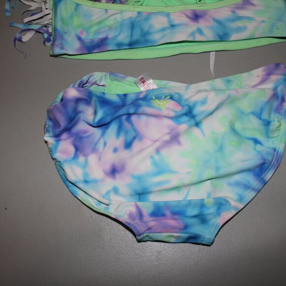 Multi Color 2 Pcs Justice Bikini Swimsuit Size 14 - Picture 8 of 11
